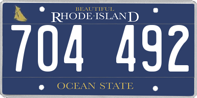 RI license plate 704492