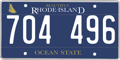 RI license plate 704496