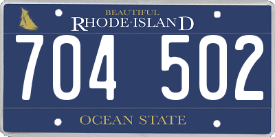 RI license plate 704502