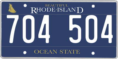 RI license plate 704504