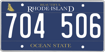 RI license plate 704506