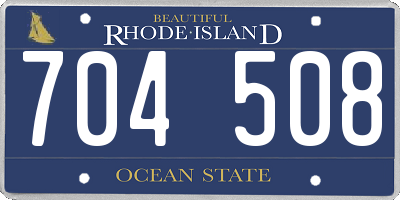 RI license plate 704508