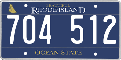 RI license plate 704512