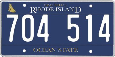 RI license plate 704514