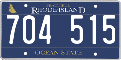 RI license plate 704515