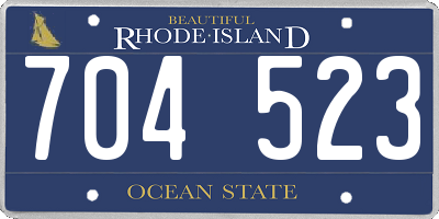 RI license plate 704523