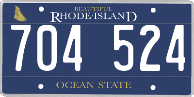 RI license plate 704524