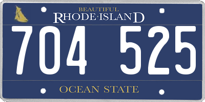 RI license plate 704525