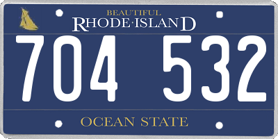 RI license plate 704532