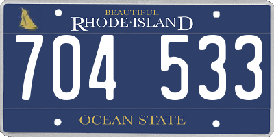 RI license plate 704533