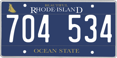 RI license plate 704534