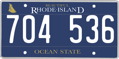 RI license plate 704536