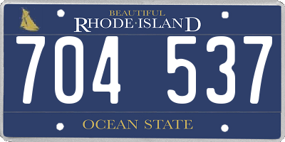 RI license plate 704537
