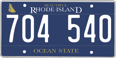 RI license plate 704540