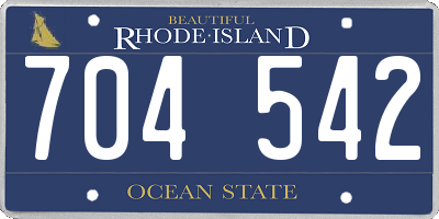RI license plate 704542