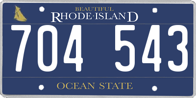 RI license plate 704543