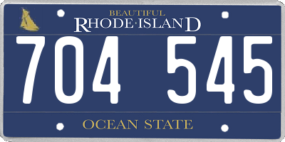 RI license plate 704545