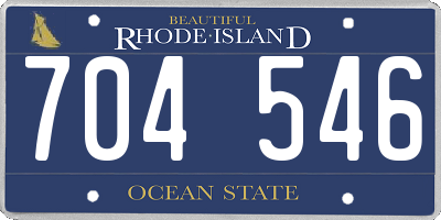 RI license plate 704546
