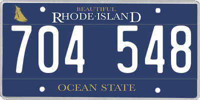RI license plate 704548