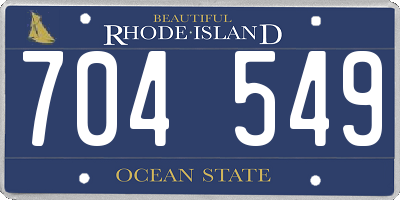 RI license plate 704549