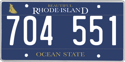 RI license plate 704551