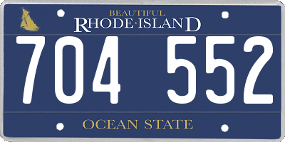 RI license plate 704552