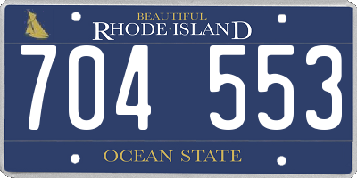 RI license plate 704553
