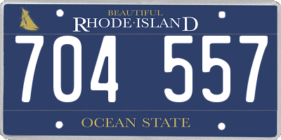 RI license plate 704557