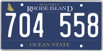 RI license plate 704558