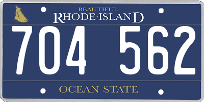 RI license plate 704562