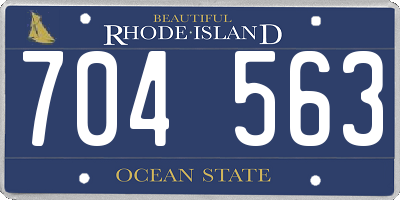 RI license plate 704563