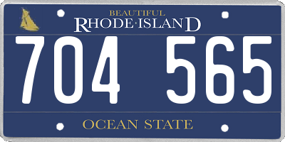RI license plate 704565
