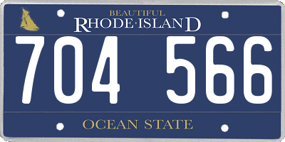 RI license plate 704566