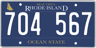 RI license plate 704567