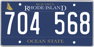 RI license plate 704568
