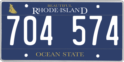 RI license plate 704574