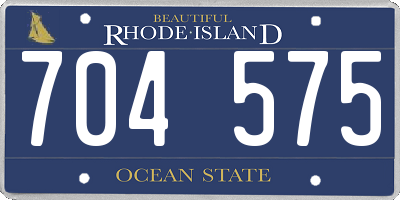 RI license plate 704575