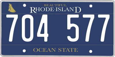 RI license plate 704577
