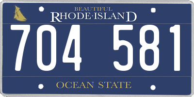 RI license plate 704581