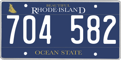 RI license plate 704582