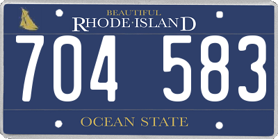 RI license plate 704583