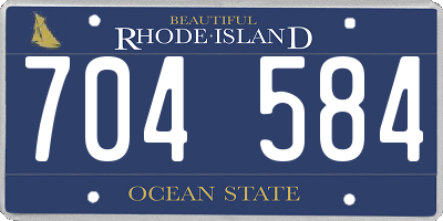 RI license plate 704584