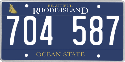 RI license plate 704587