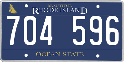 RI license plate 704596