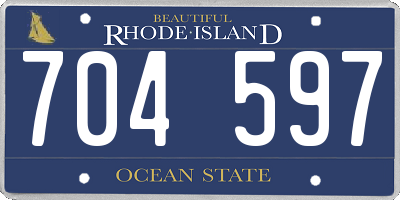RI license plate 704597