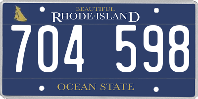 RI license plate 704598