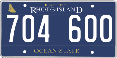 RI license plate 704600