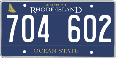 RI license plate 704602
