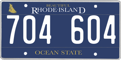 RI license plate 704604