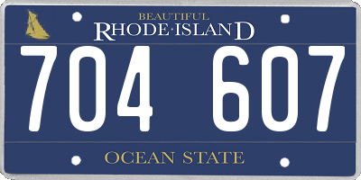 RI license plate 704607